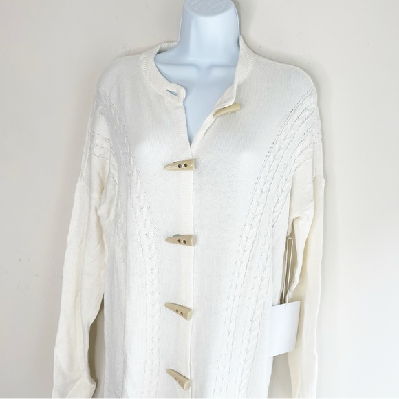 Free People One Teaspoon Sorrento Knit Long Cardigan Sweater Duster Maxi Cream - Picture 6 of 16